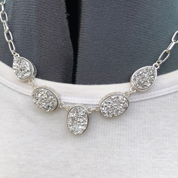 Druzy 🆕 silver vintage style necklace - Picture 3 of 6